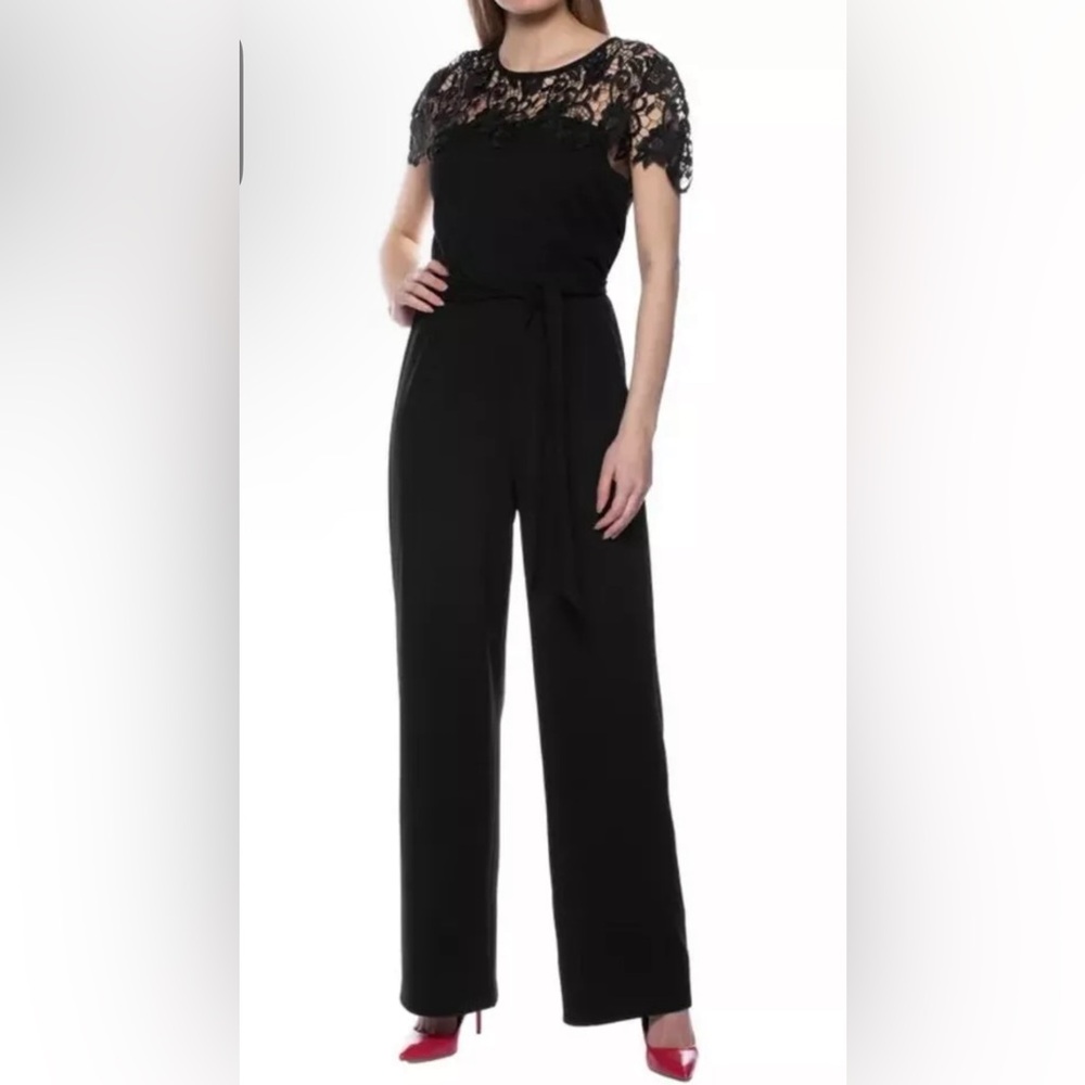 Marina black jumpsuit with lace